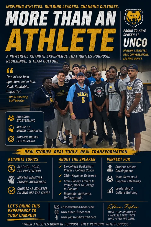 Ethan Fisher More Than an Athlete athletics one-sheet